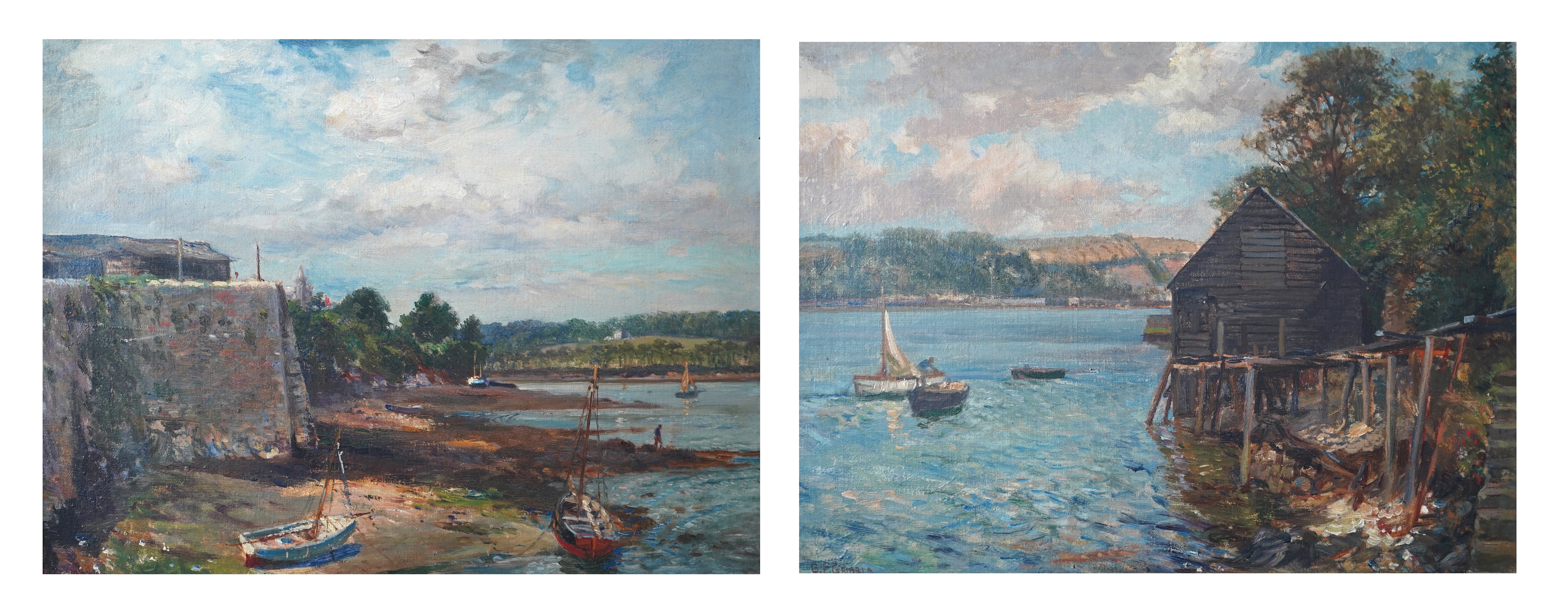 Bernard Finegan Gribble, 1872-1962, 'Antony House, Torpoint' and 'The Tamar'